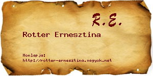 Rotter Ernesztina névjegykártya